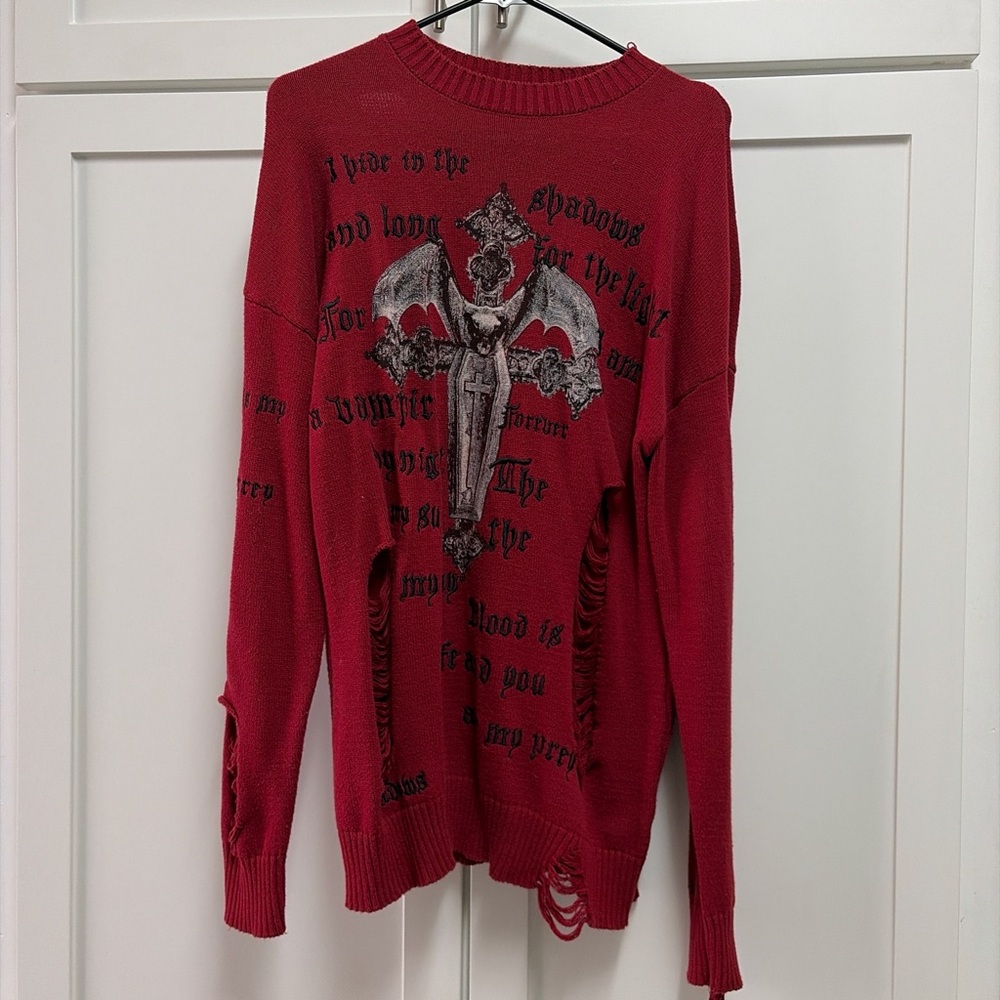 Dolls Kill Blood Prey Oversized sweater, small